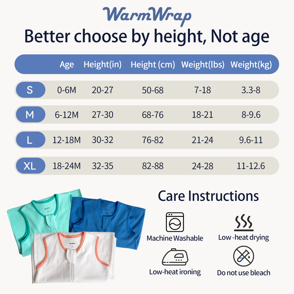 WarmWrap 3 Pack-Lightweight Baby Sleep Sack 100% Cotton Breathable Unisex Sleeping Bag 2-Way Zipper Baby Wearable Blanket 0.5 Tog（Green&blue&cream）