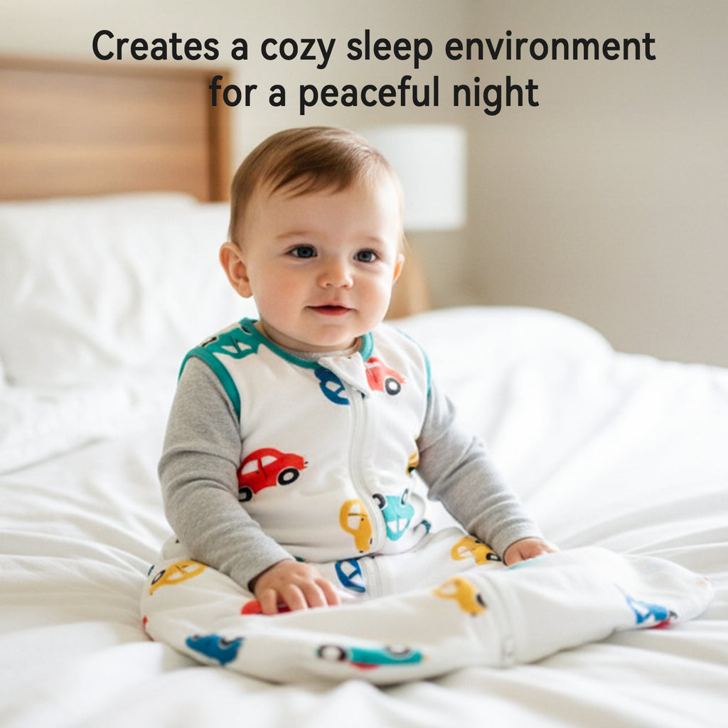 WarmWrap 3 Pack-Lightweight Baby Sleep Sack 100% Cotton Breathable Unisex Sleeping Bag 2-Way Zipper Baby Wearable Blanket 0.5 Tog（Dinos&cars&blue）
